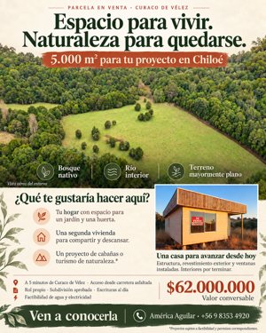 Parcela de 5.000 m² con casa en construcción, bosque nativo y río interior en Curaco de Vélez, Chiloé, Los Lagos, Quinchao, foto 1